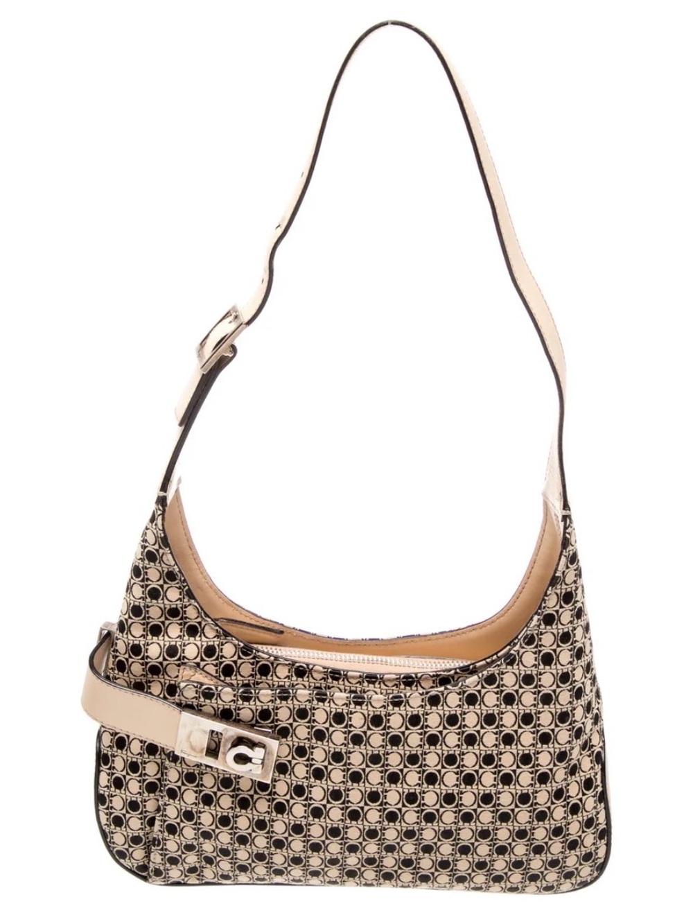 Gorgeous BiColor Ferragamo Gancini  Shoulder Bag w/ Authentication. Like New!